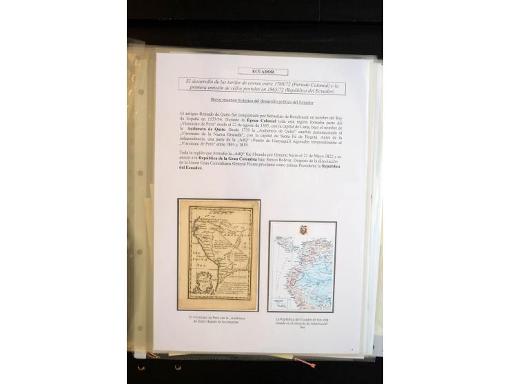 1830/60, sehr interessante und umfangreiche Sammlung mit über 140 Briefe und Vorderseiten, dabei "BOLIVAR FRANCA.",
"AMBATO"
