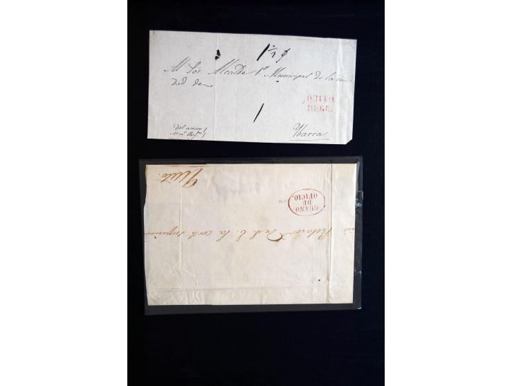 1830/60, sehr interessante und umfangreiche Sammlung mit über 140 Briefe und Vorderseiten, dabei "BOLIVAR FRANCA.",
"AMBATO"