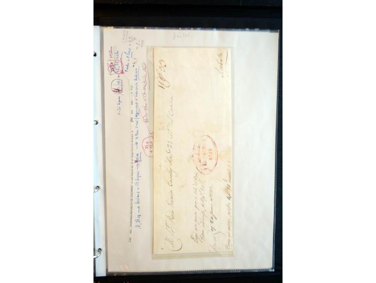 1830/60, sehr interessante und umfangreiche Sammlung mit über 140 Briefe und Vorderseiten, dabei "BOLIVAR FRANCA.",
"AMBATO"
