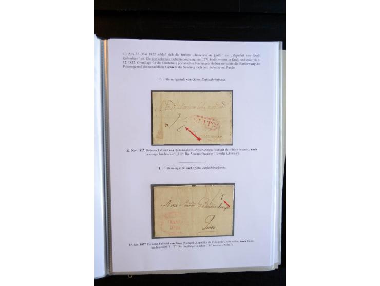 1830/60, sehr interessante und umfangreiche Sammlung mit über 140 Briefe und Vorderseiten, dabei "BOLIVAR FRANCA.",
"AMBATO"