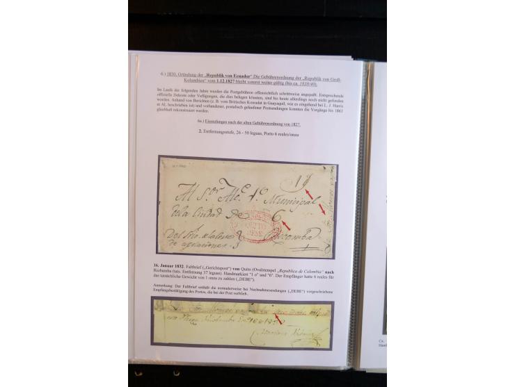 1830/60, sehr interessante und umfangreiche Sammlung mit über 140 Briefe und Vorderseiten, dabei "BOLIVAR FRANCA.",
"AMBATO"