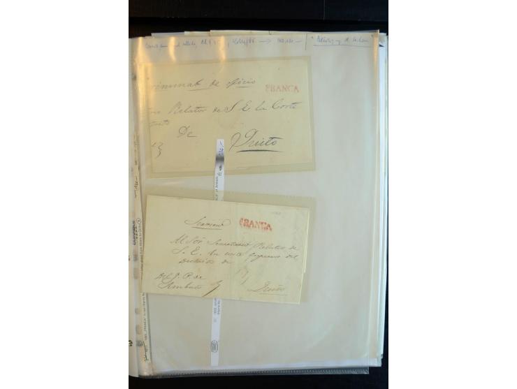 1830/60, sehr interessante und umfangreiche Sammlung mit über 140 Briefe und Vorderseiten, dabei "BOLIVAR FRANCA.",
"AMBATO"