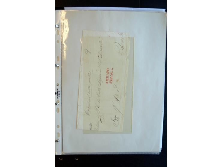 1830/60, sehr interessante und umfangreiche Sammlung mit über 140 Briefe und Vorderseiten, dabei "BOLIVAR FRANCA.",
"AMBATO"
