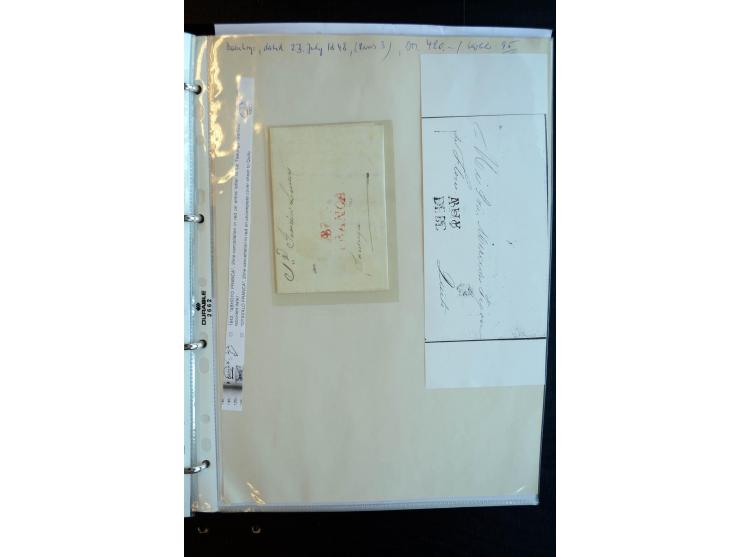 1830/60, sehr interessante und umfangreiche Sammlung mit über 140 Briefe und Vorderseiten, dabei "BOLIVAR FRANCA.",
"AMBATO"