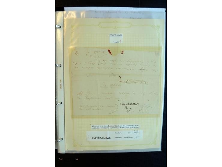 1830/60, sehr interessante und umfangreiche Sammlung mit über 140 Briefe und Vorderseiten, dabei "BOLIVAR FRANCA.",
"AMBATO"