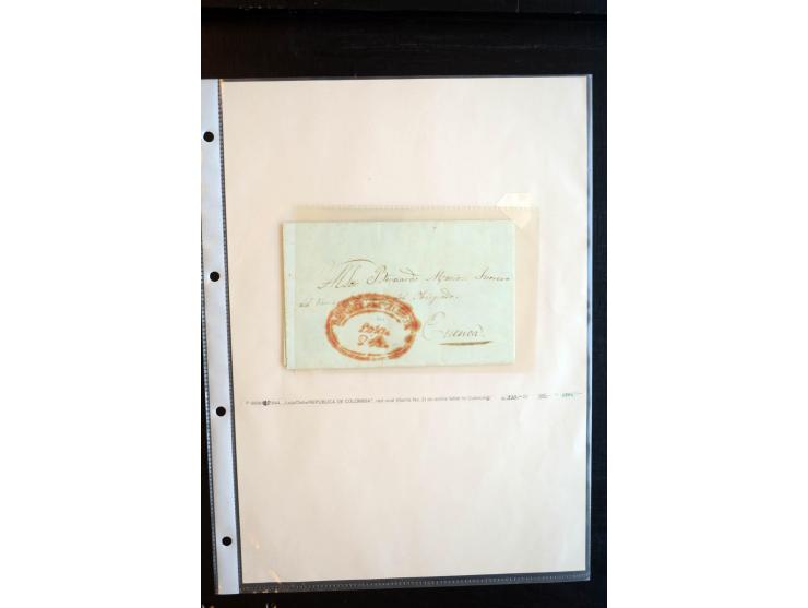 1830/60, sehr interessante und umfangreiche Sammlung mit über 140 Briefe und Vorderseiten, dabei "BOLIVAR FRANCA.",
"AMBATO"