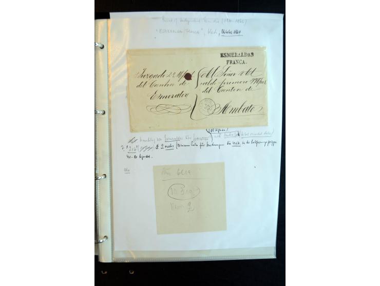 1830/60, sehr interessante und umfangreiche Sammlung mit über 140 Briefe und Vorderseiten, dabei "BOLIVAR FRANCA.",
"AMBATO"