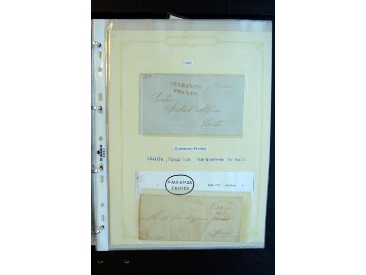 1830/60, sehr interessante und umfangreiche Sammlung mit über 140 Briefe und Vorderseiten, dabei "BOLIVAR FRANCA.",
"AMBATO"