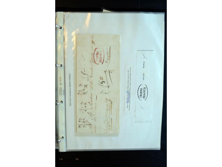 1830/60, sehr interessante und umfangreiche Sammlung mit über 140 Briefe und Vorderseiten, dabei "BOLIVAR FRANCA.",
"AMBATO"