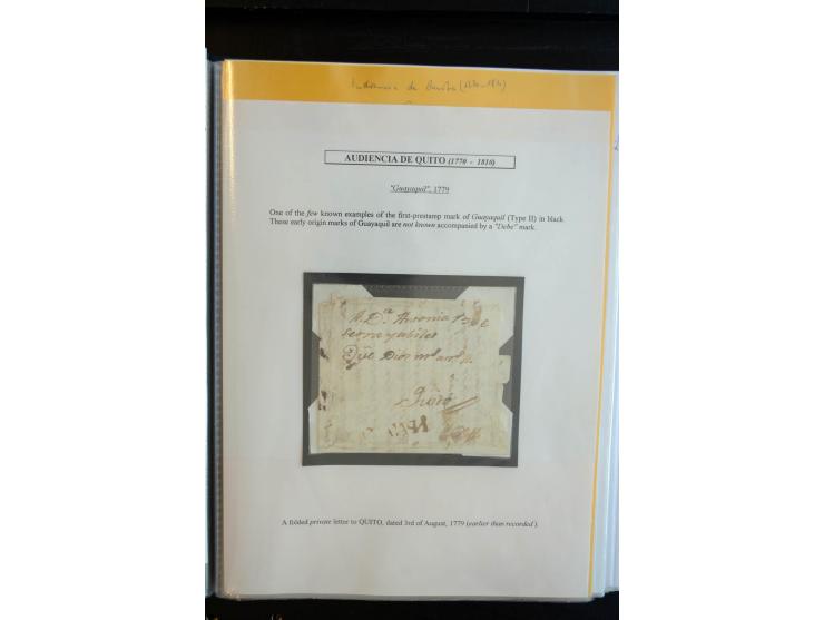 1830/60, sehr interessante und umfangreiche Sammlung mit über 140 Briefe und Vorderseiten, dabei "BOLIVAR FRANCA.",
"AMBATO"