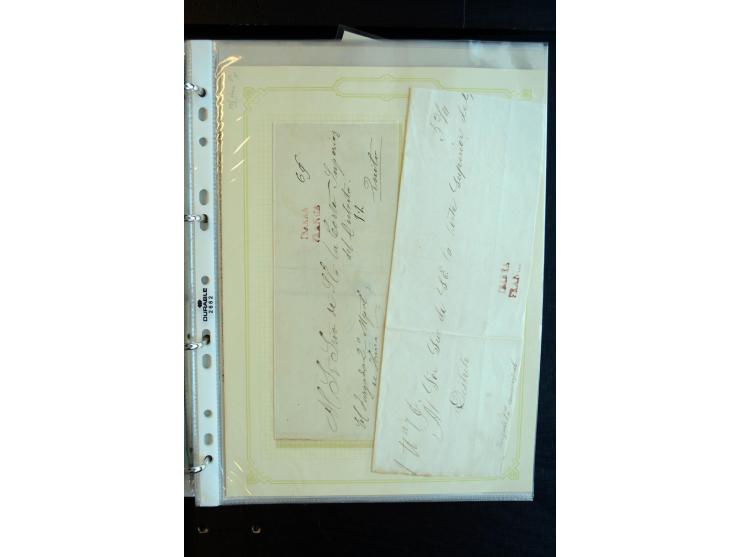 1830/60, sehr interessante und umfangreiche Sammlung mit über 140 Briefe und Vorderseiten, dabei "BOLIVAR FRANCA.",
"AMBATO"