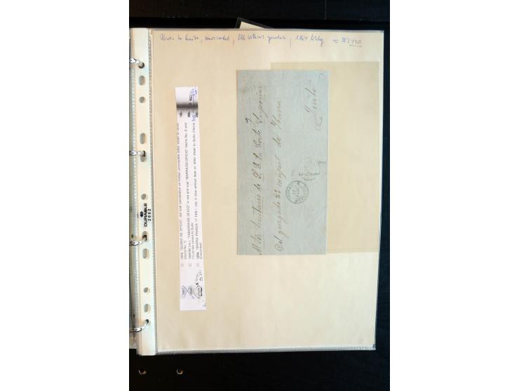 1830/60, sehr interessante und umfangreiche Sammlung mit über 140 Briefe und Vorderseiten, dabei "BOLIVAR FRANCA.",
"AMBATO"