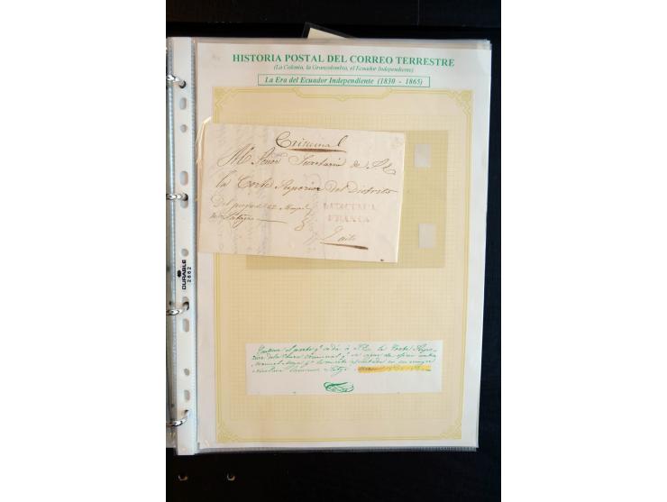 1830/60, sehr interessante und umfangreiche Sammlung mit über 140 Briefe und Vorderseiten, dabei "BOLIVAR FRANCA.",
"AMBATO"