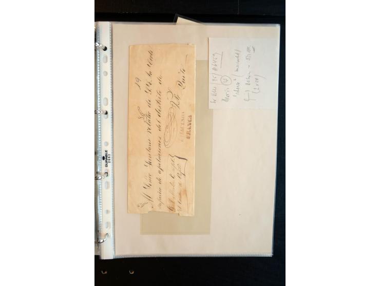1830/60, sehr interessante und umfangreiche Sammlung mit über 140 Briefe und Vorderseiten, dabei "BOLIVAR FRANCA.",
"AMBATO"
