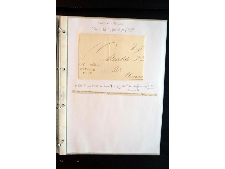 1830/60, sehr interessante und umfangreiche Sammlung mit über 140 Briefe und Vorderseiten, dabei "BOLIVAR FRANCA.",
"AMBATO"