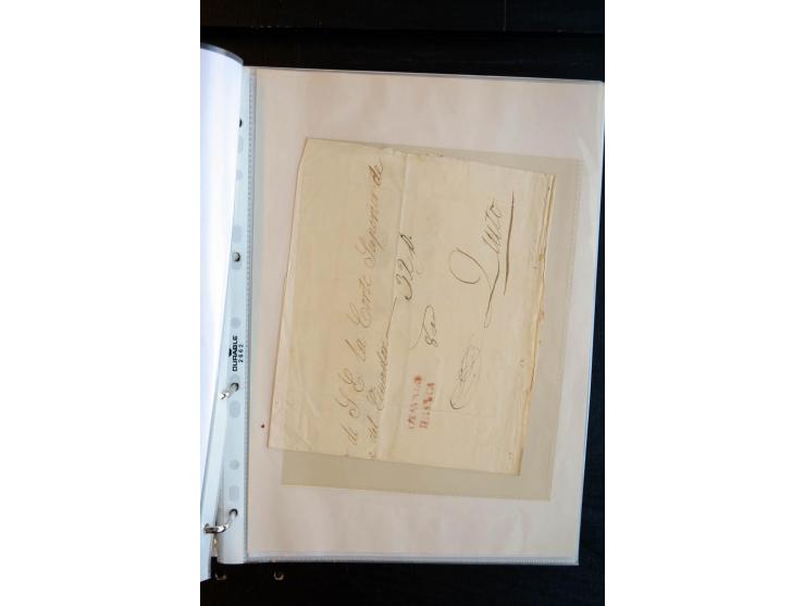 1830/60, sehr interessante und umfangreiche Sammlung mit über 140 Briefe und Vorderseiten, dabei "BOLIVAR FRANCA.",
"AMBATO"