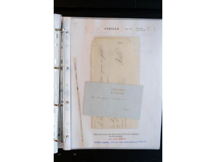 1830/60, sehr interessante und umfangreiche Sammlung mit über 140 Briefe und Vorderseiten, dabei "BOLIVAR FRANCA.",
"AMBATO"
