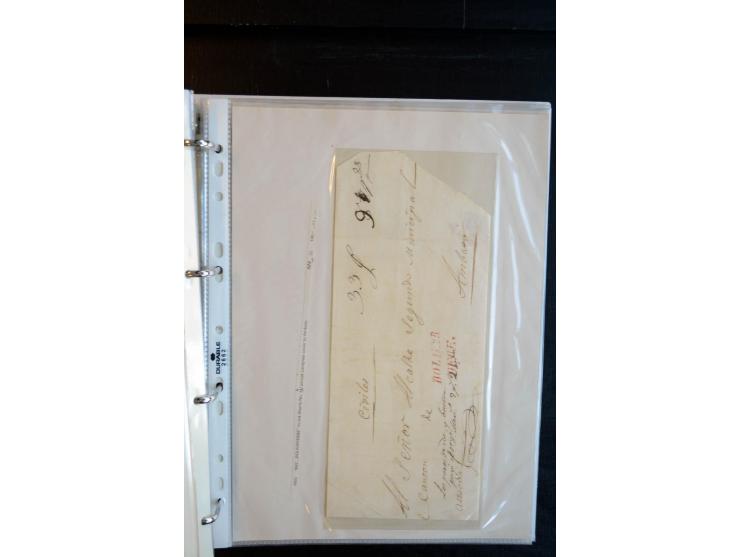 1830/60, sehr interessante und umfangreiche Sammlung mit über 140 Briefe und Vorderseiten, dabei "BOLIVAR FRANCA.",
"AMBATO"