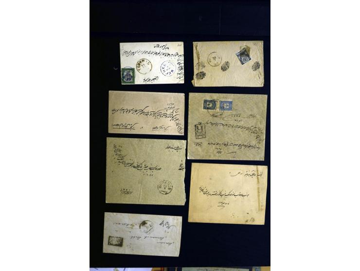 1880/1950 (ca.), etwa 30 bessere Briefe sowie diverse Marken und Briefstücke, dabei britische und türkische Post, Zensur, bes