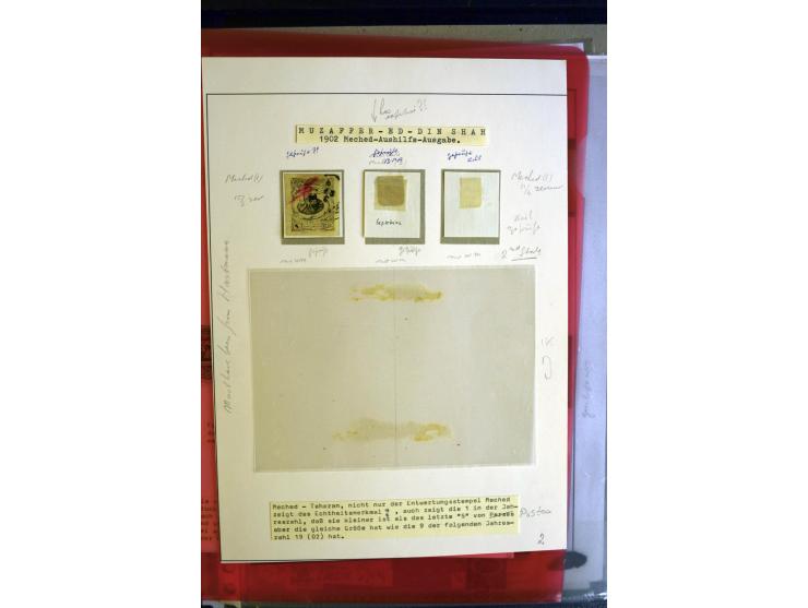 1902, Lokalausgabe von Meched, Vergleichsmaterial mit Fälschungen und Neudrucken, etc.