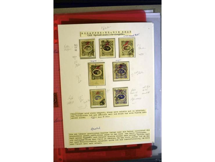 1902, Lokalausgabe von Meched, Vergleichsmaterial mit Fälschungen und Neudrucken, etc.