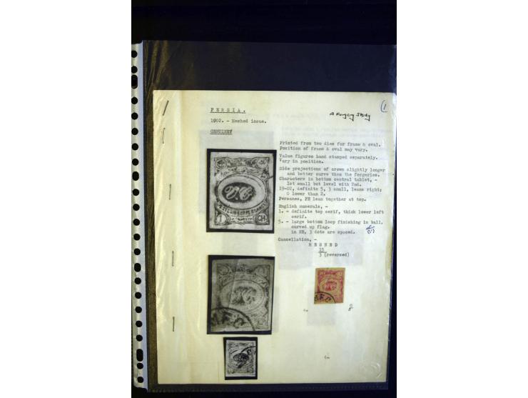 1902, Lokalausgabe von Meched, Vergleichsmaterial mit Fälschungen und Neudrucken, etc.