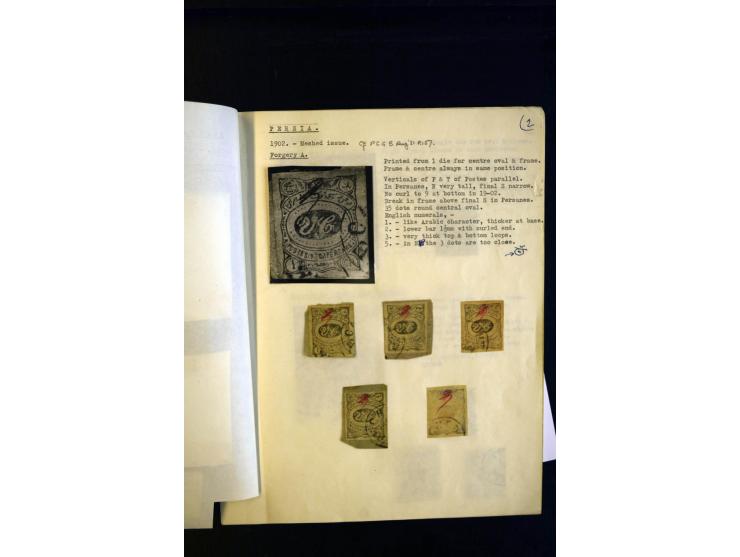 1902, Lokalausgabe von Meched, Vergleichsmaterial mit Fälschungen und Neudrucken, etc.