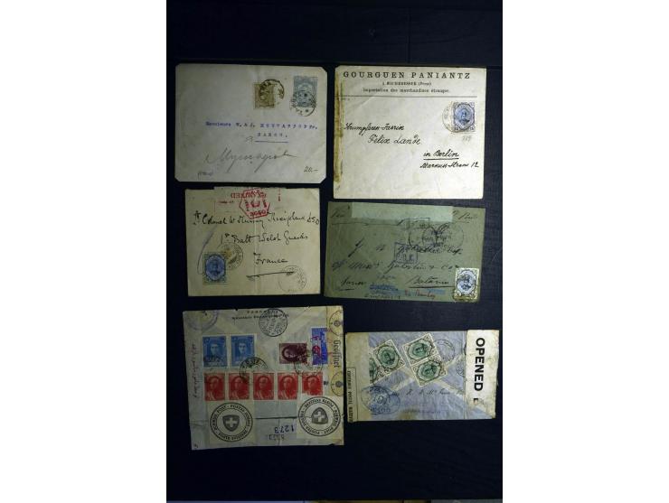 1879/1940 (ca.), über 200 Briefe und Karten mit vielen besseren und teils seltenen Frankaturen, zensuren, etc., einige mit At