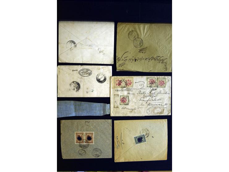 1879/1940 (ca.), über 200 Briefe und Karten mit vielen besseren und teils seltenen Frankaturen, zensuren, etc., einige mit At