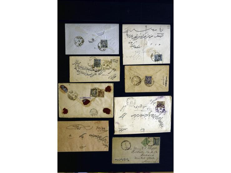1879/1940 (ca.), über 200 Briefe und Karten mit vielen besseren und teils seltenen Frankaturen, zensuren, etc., einige mit At