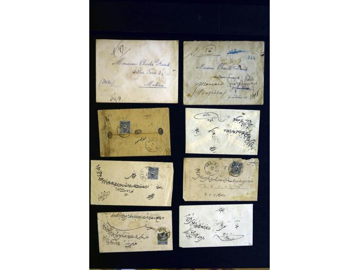 1879/1940 (ca.), über 200 Briefe und Karten mit vielen besseren und teils seltenen Frankaturen, zensuren, etc., einige mit At