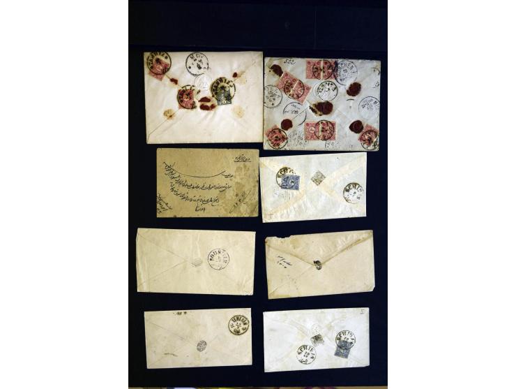 1879/1940 (ca.), über 200 Briefe und Karten mit vielen besseren und teils seltenen Frankaturen, zensuren, etc., einige mit At