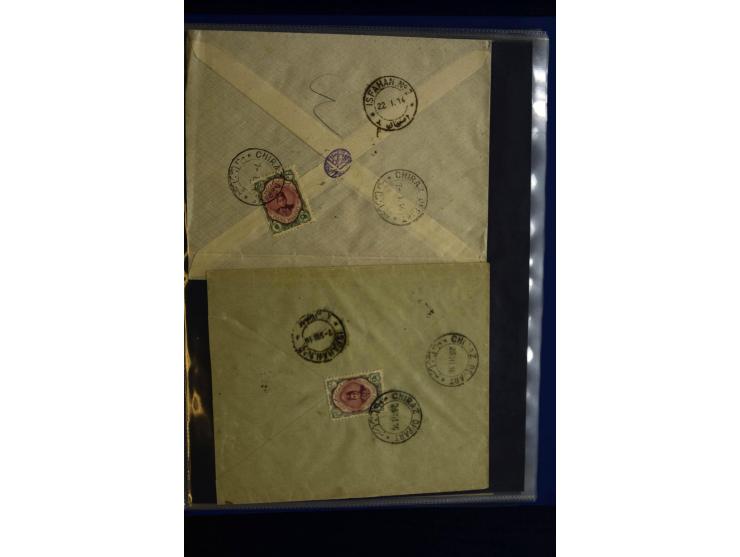 1897/1922 (ca.), 100 Briefe, dabei Einzelfrankaturen, Mehrfachfrankaturen, verschiedene Stempel etc.