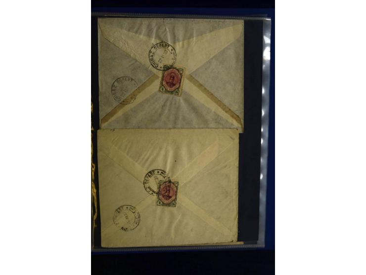 1897/1922 (ca.), 100 Briefe, dabei Einzelfrankaturen, Mehrfachfrankaturen, verschiedene Stempel etc.