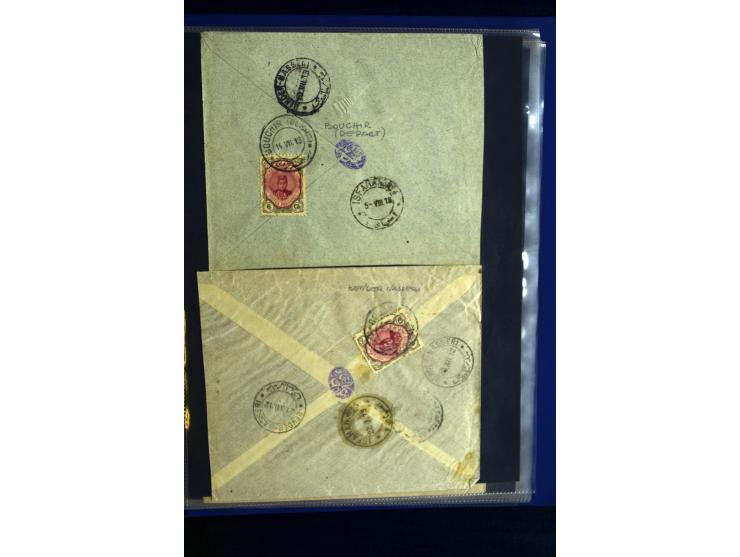 1897/1922 (ca.), 100 Briefe, dabei Einzelfrankaturen, Mehrfachfrankaturen, verschiedene Stempel etc.