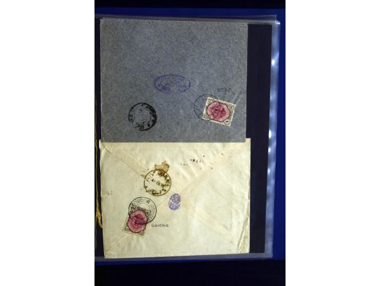 1897/1922 (ca.), 100 Briefe, dabei Einzelfrankaturen, Mehrfachfrankaturen, verschiedene Stempel etc.