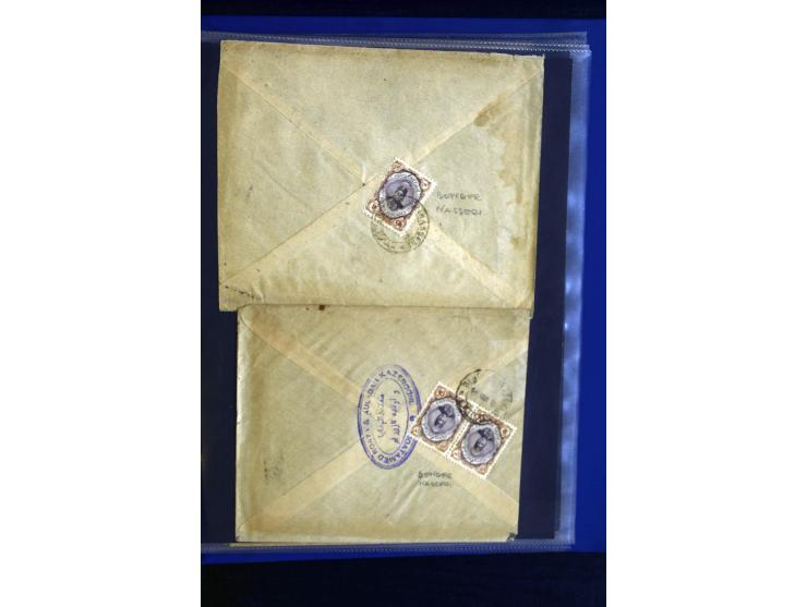 1897/1922 (ca.), 100 Briefe, dabei Einzelfrankaturen, Mehrfachfrankaturen, verschiedene Stempel etc.