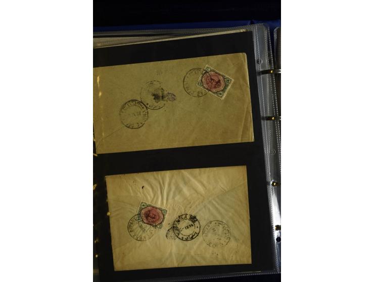 1897/1922 (ca.), 100 Briefe, dabei Einzelfrankaturen, Mehrfachfrankaturen, verschiedene Stempel etc.