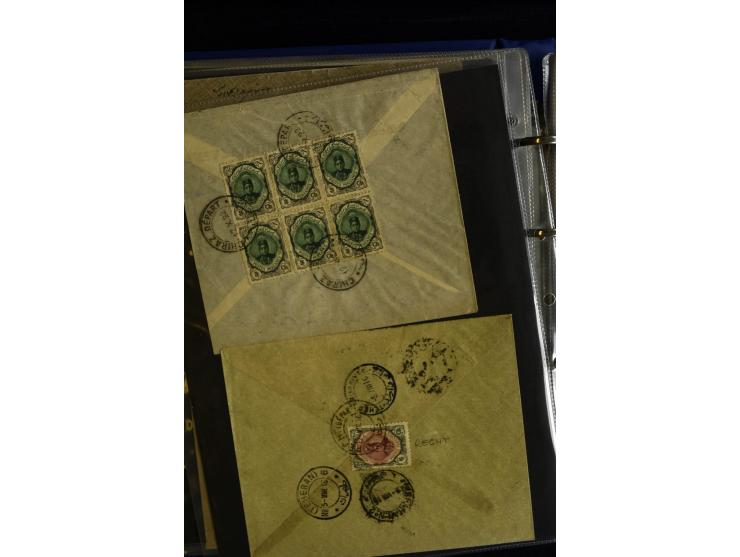 1897/1922 (ca.), 100 Briefe, dabei Einzelfrankaturen, Mehrfachfrankaturen, verschiedene Stempel etc.