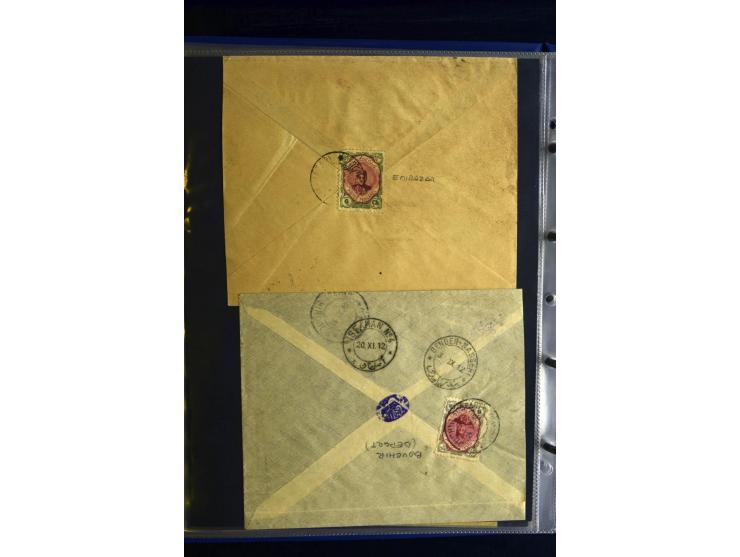 1897/1922 (ca.), 100 Briefe, dabei Einzelfrankaturen, Mehrfachfrankaturen, verschiedene Stempel etc.
