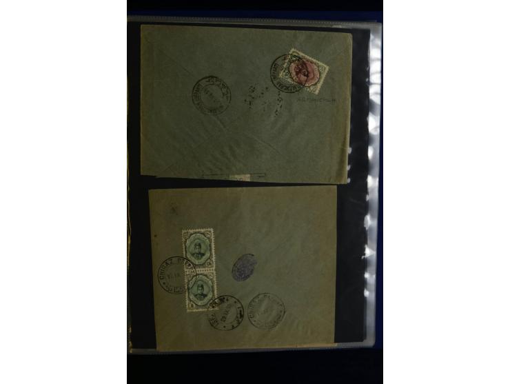 1897/1922 (ca.), 100 Briefe, dabei Einzelfrankaturen, Mehrfachfrankaturen, verschiedene Stempel etc.