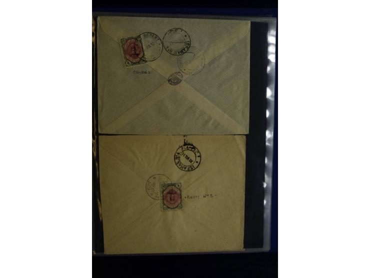 1897/1922 (ca.), 100 Briefe, dabei Einzelfrankaturen, Mehrfachfrankaturen, verschiedene Stempel etc.