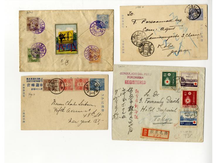 1877/1948, etwa 130 Briefe, Karten und Ganzsachen, dabei sehr viel interessantes Material, Zensur, Einschreiben, Nachporto, G