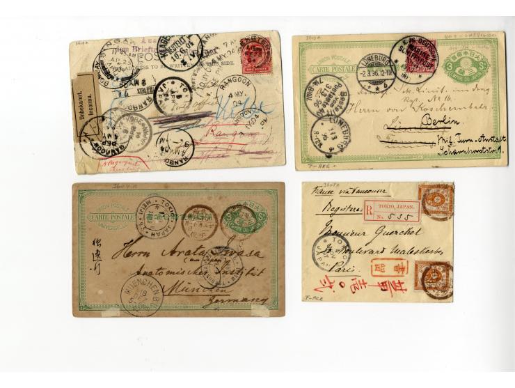 1877/1948, etwa 130 Briefe, Karten und Ganzsachen, dabei sehr viel interessantes Material, Zensur, Einschreiben, Nachporto, G