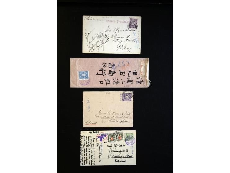 1899/1937, 11 Briefe und Karten, teils eingehende Post, dabei Karte von Cheefoo und R-Karte von Dairen