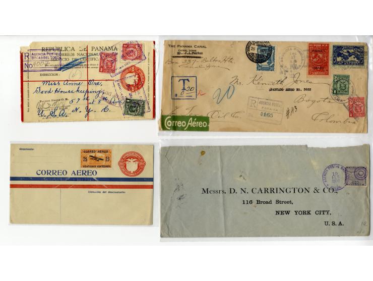 1890/1945, über 50 Briefe, Karten und Ganzsachen, dabei Brief mit Marken aus Kolumbien, Auslandspost, viele R-Briefe, Ganzsac