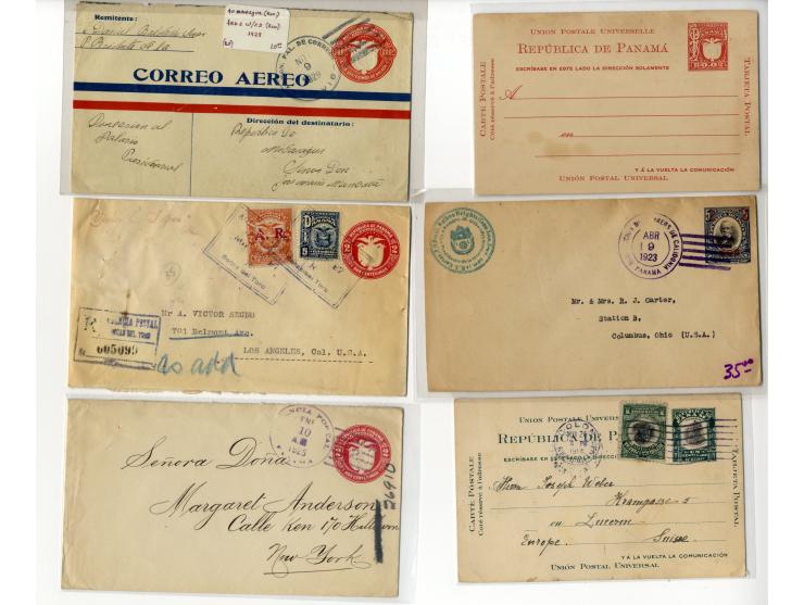 1890/1945, über 50 Briefe, Karten und Ganzsachen, dabei Brief mit Marken aus Kolumbien, Auslandspost, viele R-Briefe, Ganzsac