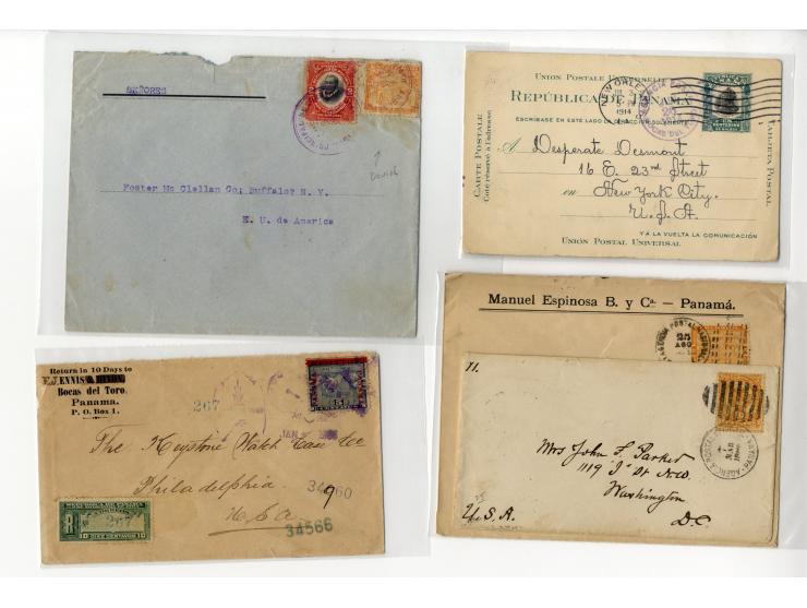 1890/1945, über 50 Briefe, Karten und Ganzsachen, dabei Brief mit Marken aus Kolumbien, Auslandspost, viele R-Briefe, Ganzsac
