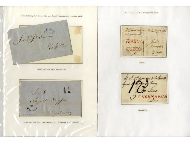 1803/54, interessante Sammlung von 28 Briefen bzw. Vorderseiten, dabei viele verschiedenen Stempel u.a. "CERTIFICACION A.LIMA