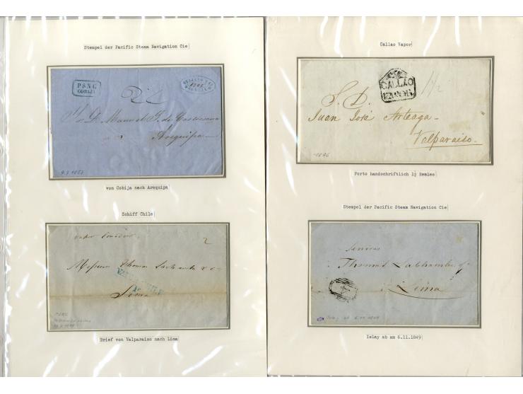 1803/54, interessante Sammlung von 28 Briefen bzw. Vorderseiten, dabei viele verschiedenen Stempel u.a. "CERTIFICACION A.LIMA